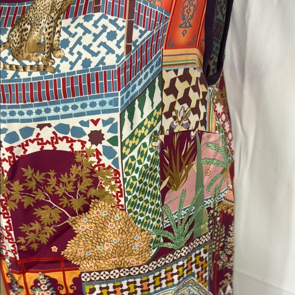 Salvatore Ferragamo Limited Edition Burgundy Multicolor Silk Top Size S - Picture 7 of 10